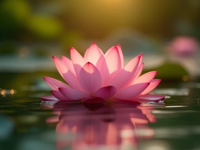 कमल - Nelumbo nucifera का गुलाबी पुष्प